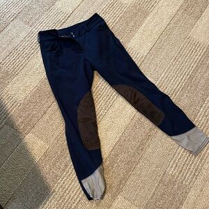 RJ classics 24r women’s riding breeches navy and brown inner thigh